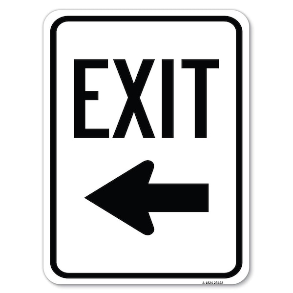 Signmission Parking Lot Sign Exit Sign Left Arrow Alum Rust Proof Parking Sign, 24" L, 18" H, A-1824-23422 A-1824-23422 - main